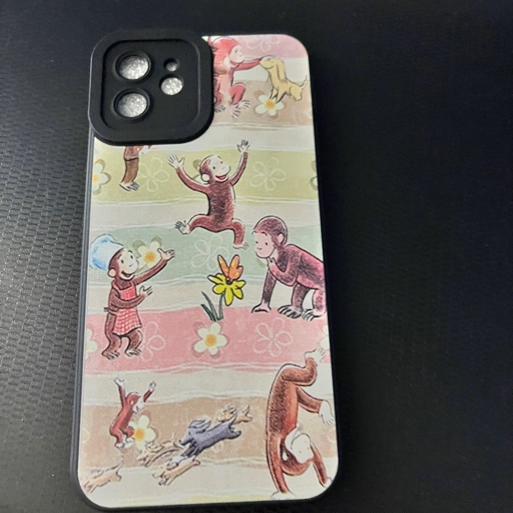 Curious George Pattern Phone Case - Multicolor